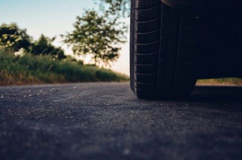 tire on road